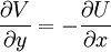  
\frac{\partial V}{\partial y} = - \frac{\partial U}{\partial x}
