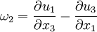 
\omega_2 = \frac{\partial u_1}{\partial x_3} - \frac{\partial u_3}{\partial x_1}
