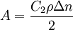 A = \frac{C_2 \rho \Delta n}{2}