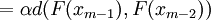 = \alpha d( F(x_{m-1}), F(x_{m-2}) ) 