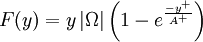 
F(y) = y \left| \Omega \right| \left(1-e^{\frac{-y^+}{A^+}} \right)
