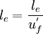 {l_{e}}=\frac{l_e}{u_f^{'}}
