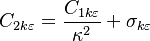 
{{C}_{2k\varepsilon }}=\frac{{{C}_{1k\varepsilon }}}{{{\kappa }^{2}}}+{{\sigma }_{k\varepsilon }}
