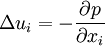 
\Delta u_i = - \frac{\partial p}{\partial x_i}
